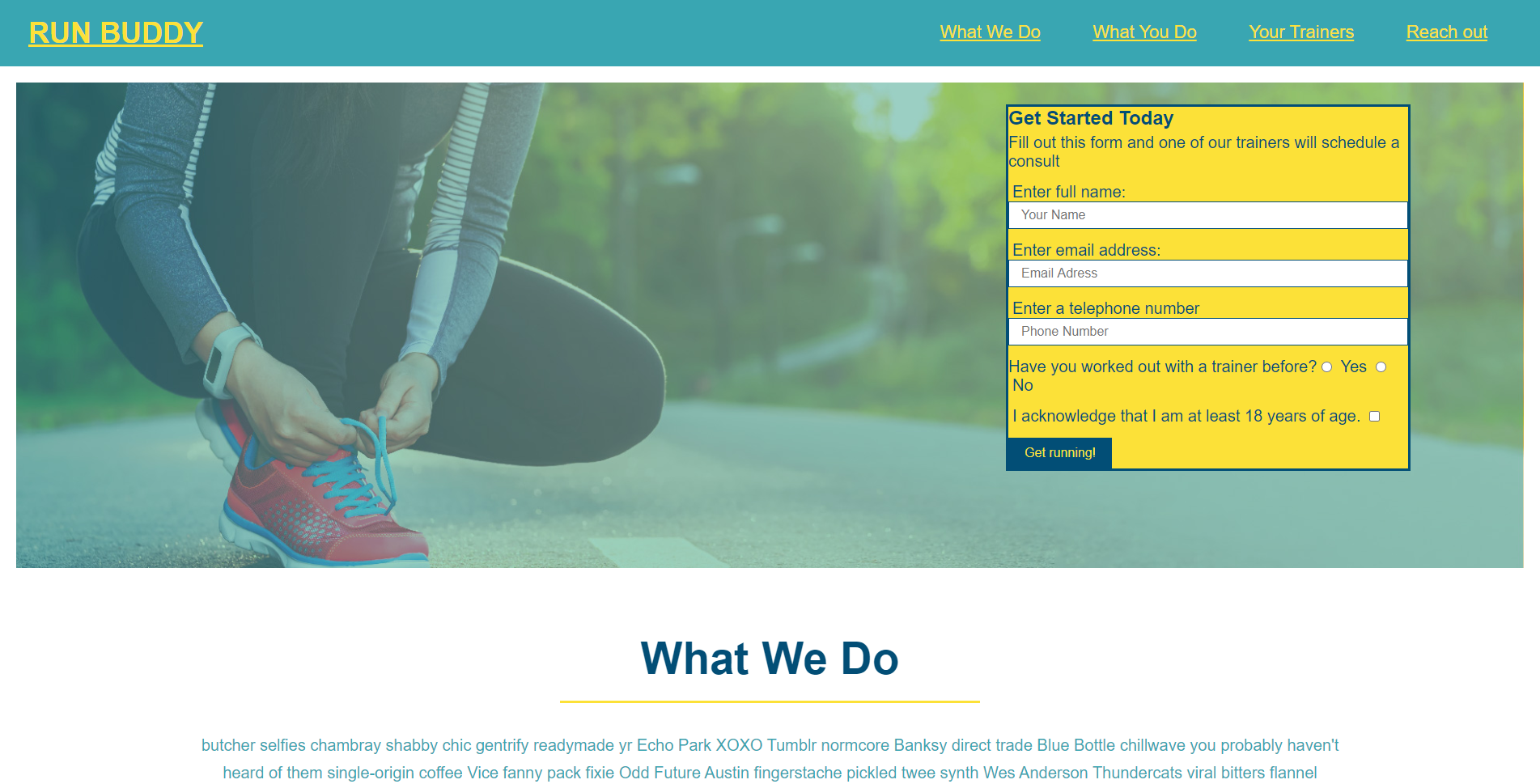 Run Buddy Project website